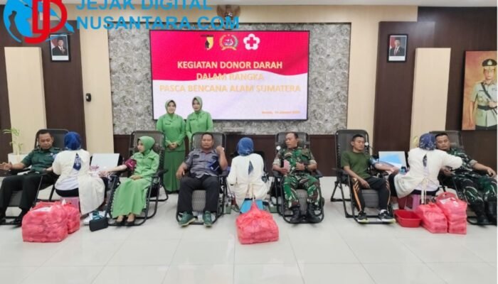 Wujud Solidaritas, Kodim 0817/Gresik Mobilisasi Ratusan Personel Donor Darah untuk Korban Bencana Sumatera