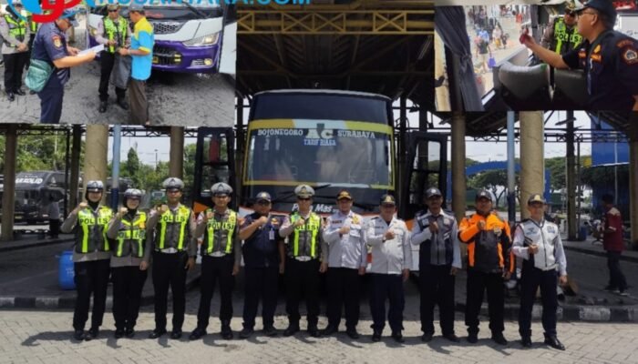 Cegah Kecelakaan, Satlantas Polres Gresik Gelar Ramp Check dan Edukasi di Terminal Bunder