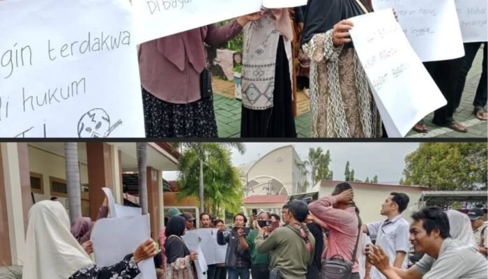 Puluhan Warga Dukun Gruduk PN Gresik, Desak Vonis Mati Otak Pembunuhan Istri Pengusaha