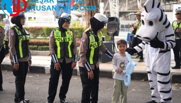 Wujudkan Jalan Raya Aman, Satlantas Polres Gresik Sapa Warga di CFD Wahana Ekspresi Pusponegoro
