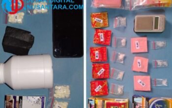 Polres Nganjuk Sikat Pengedar Narkoba di Bagor, Ratusan Pil LL dan Sabu Siap Edar Disita
