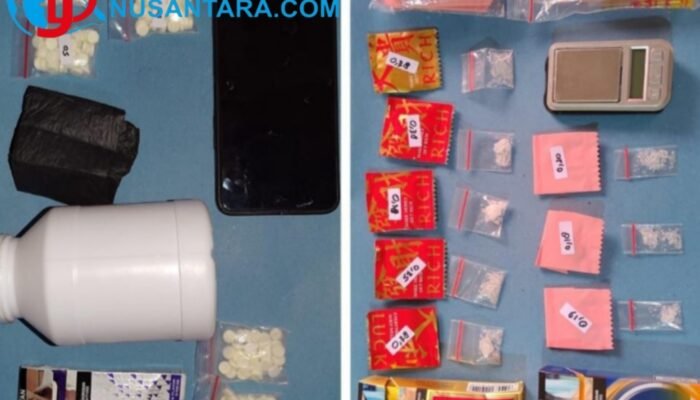 Polres Nganjuk Sikat Pengedar Narkoba di Bagor, Ratusan Pil LL dan Sabu Siap Edar Disita