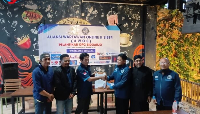 Kukuhkan Tias Satriyo, AWOS DPC Sidoarjo Siap Perkuat Ekosistem Jurnalisme Digital