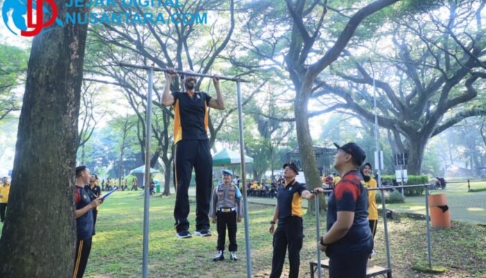 Jaga Performa Pelayanan, Ratusan Personel Polres Kediri Kota Jalani Tes Kesamaptaan Jasmani 2026