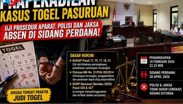 Uji Prosedur Penangkapan Kasus Togel: PN Pasuruan Gelar Praperadilan, Media Komitmen Kawal Akuntabilitas Aparat