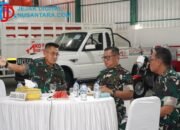 Dukung Infrastruktur, Danrem  Ikuti Vicon Pembangunan Jembatan Garuda.