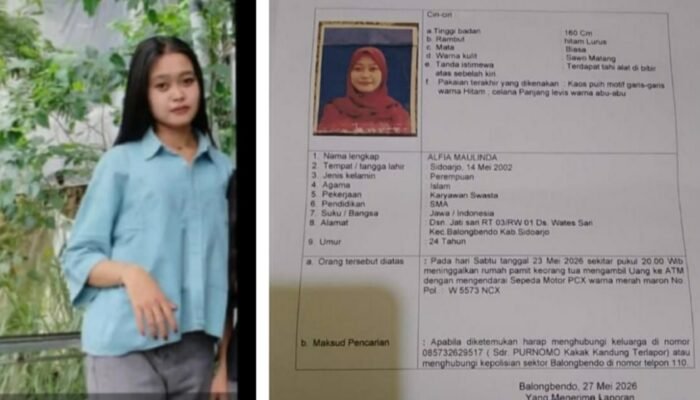 Sempat Hilang Misterius Saat ke ATM, Gadis asal Balongbendo Sidoarjo Akhirnya Ditemukan Selamat