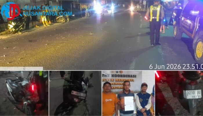 Adu Banteng Tengah Malam di Menganti, Dua Pengendara Motor Dilarikan ke Rumah Sakit