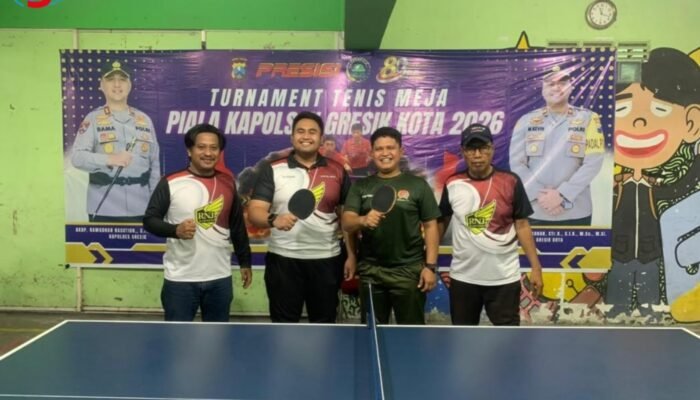 Sambut Hari Bhayangkara ke-80, Polsek Gresik Kota Gelar Turnamen Tenis Meja untuk Perkuat Soliditas Personel