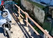Rem Blong, Motor Listrik Satu Keluarga Tabrak Pembatas Jalan di Sampang