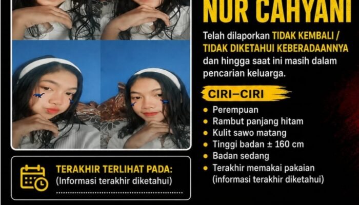 Hilang Tanpa Kabar, Polres Sumenep Minta Bantuan Warga Cari Amelia Nur Cahyani