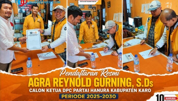 Jadi Calon Tunggal, Agra Reynold Gurning Daftar Ketua DPC Hanura Karo