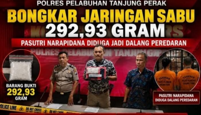 Polres Pelabuhan Tanjung Perak Gagalkan Peredaran 292,93 Gram Sabu di Jalan Kenjeran