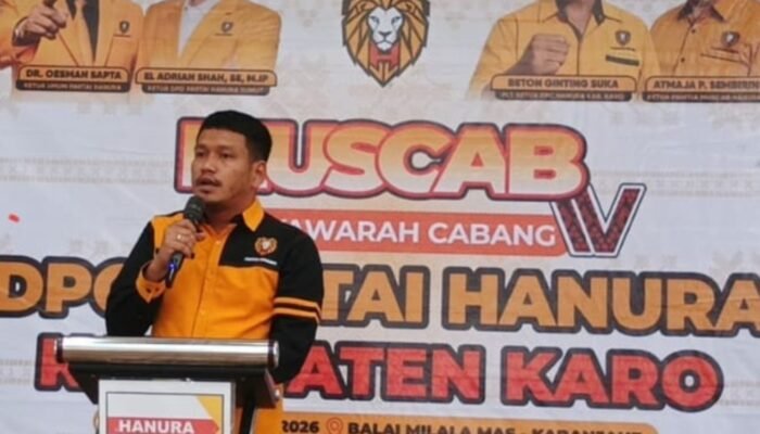 Agra Reynold Gurning Pimpin Hanura Karo, Usung Misi Transformasi Partai Modern