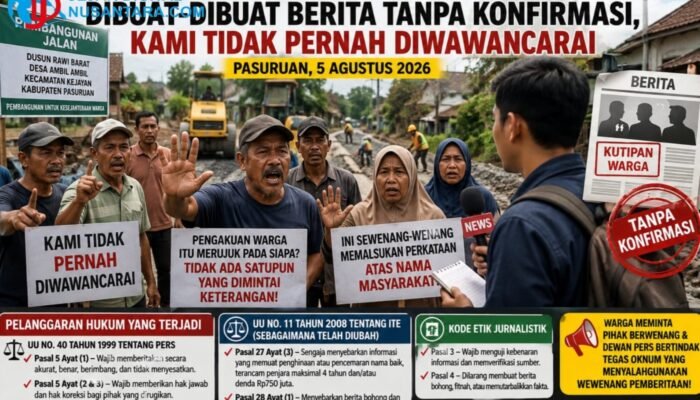 Merasa Nama Dicatut, Warga Rawi Barat Pasuruan Protes Pemberitaan Sepihak Soal Proyek Jalan