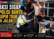 Momen Aipda Ikhwan Restianto Bantu Sopir Truk Pecah Ban di Tengah Kepadatan Margomulyo