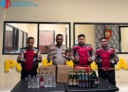 Patroli Kamtibmas Polresta Sumenep Sita Puluhan Botol Miras Ilegal dari Dua Toko