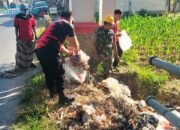 Dukung Gerakan Pemuda, TNI-Polri dan Forkopimcam Palengaan Gotong Royong Bersihkan Area Jembatan Palengaan Daya