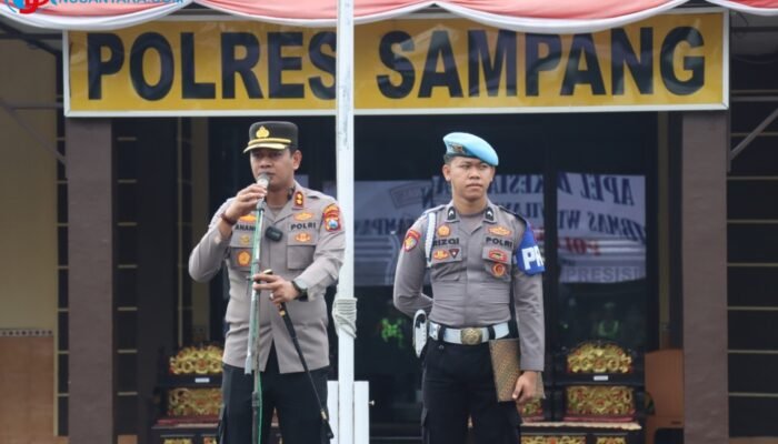 Polres Sampang Gelar Apel Harkamtibmas, Kapolres Tegaskan Pelayanan Prima dan Deteksi Dini