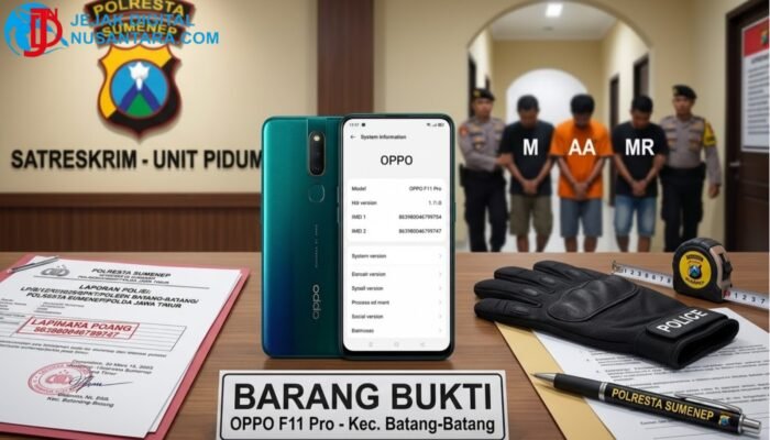 Satreskrim Polresta Sumenep Ciduk Pencuri HP dan 2 Penadah di Batang-Batang
