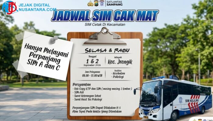 Satlantas Polres Sampang Gelar Layanan SIM Cak Mat di Jrengik, Ini Syarat dan Jadwalnya