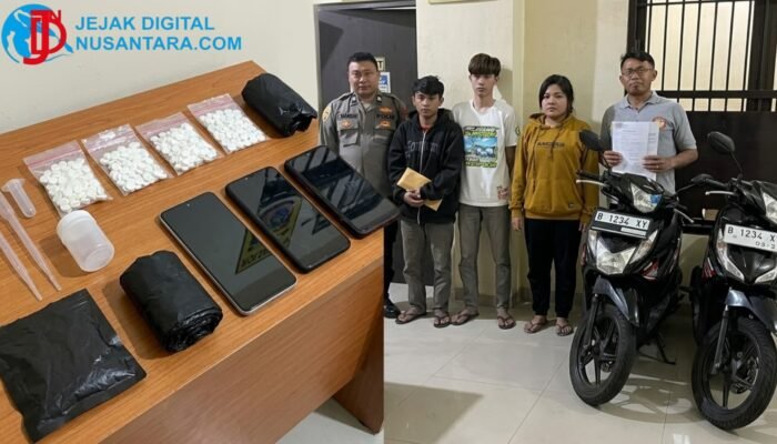 Satresnarkoba Polres Nganjuk Ringkus Tiga Pengedar Sabu dan Pil Dobel L, Satu DPO
