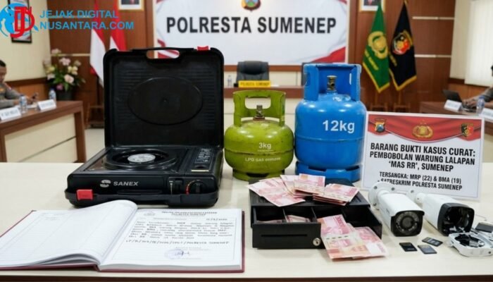 Dua Pemuda Pembobol Warung Lalapan di Sumenep Ditangkap Polisi, Gas hingga CCTV Digondol