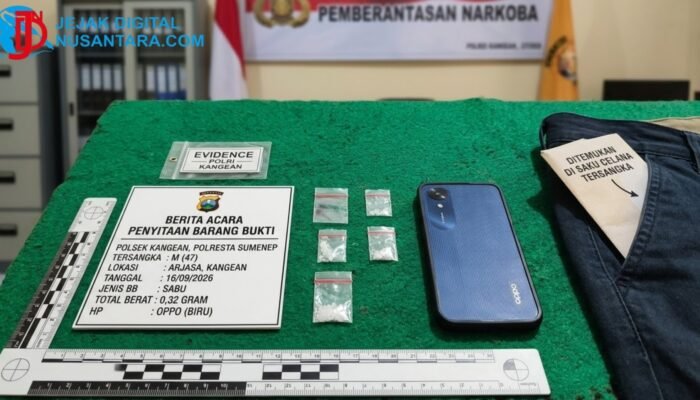 Polsek Kangean Ciduk Pengedar Sabu di Arjasa Sumenep, Barang Bukti Disembunyikan di Saku Celana