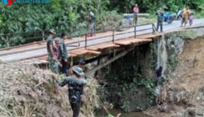Sinergi Yonif TP 904 dan Kodim 0205/TK Percepat Pembangunan Jembatan Garuda di Mardinding