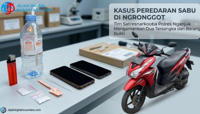 Polres Nganjuk Gulung Jaringan Sabu Ngronggot, Dua Pemuda Dibekuk dan Dua Lainnya DPO