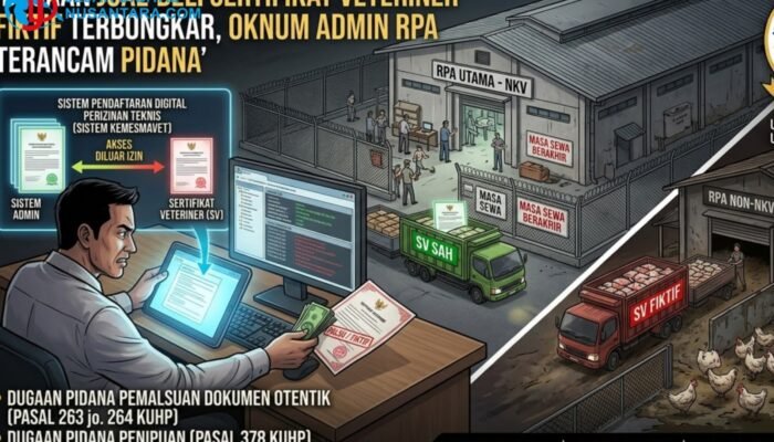 Dugaan Jual-Beli Sertifikat Veteriner Fiktif Terbongkar, Oknum Admin RPA Terancam Pidana