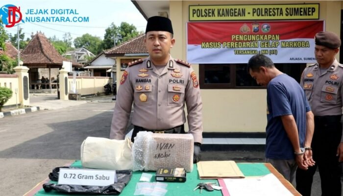 Polsek Kangean Amankan Pria Pengirim Paket Sabu 0,72 Gram di Arjasa Sumenep